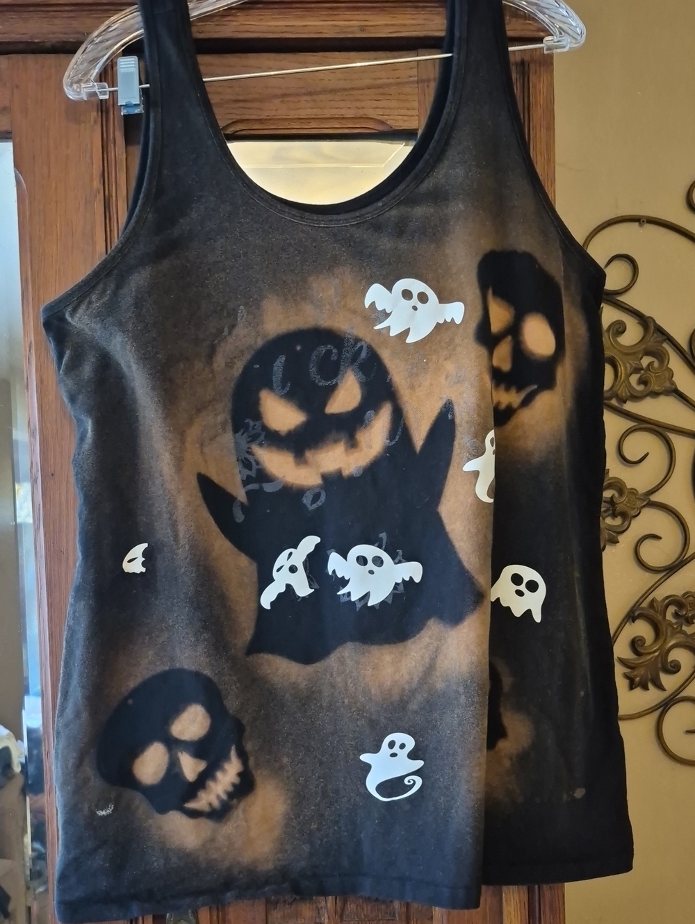 Torrid Black Tank Top with White Ghosts & Skulls